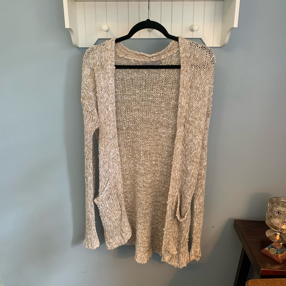 beige crochet cardigan